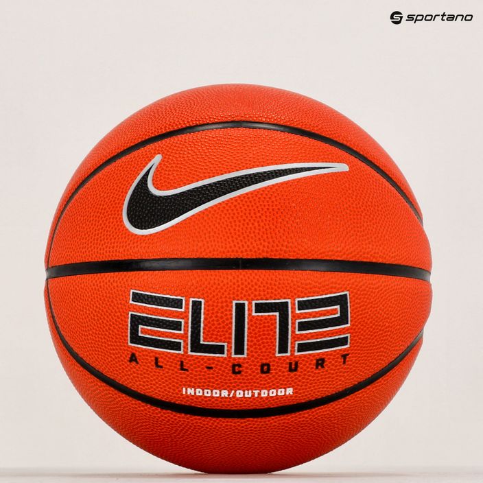 Piłka do koszykówki Nike Elite All Court 8P 2.0 Deflated amber/black/metallic silver rozmiar 5 5
