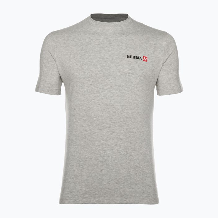 Koszulka treningowa męska NEBBIA Minimalist Logo light grey 4