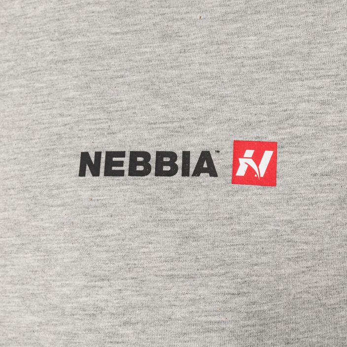 Koszulka treningowa męska NEBBIA Minimalist Logo light grey 6