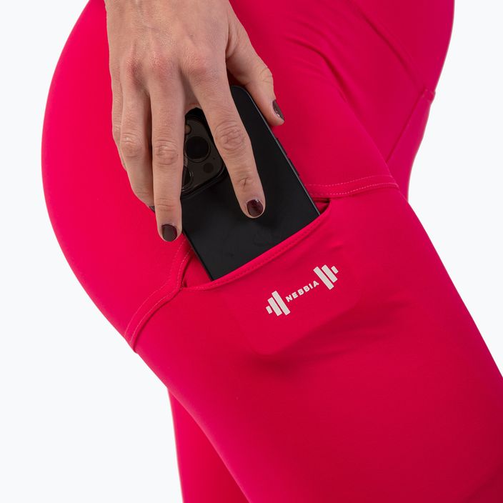 Legginsy treningowe damskie NEBBIA Active High-Waist Smart Pocket pink 5