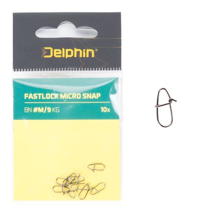 Agrafka spinningowa Delphin Fastlock Micro Snap 10 szt. srebrna 969C04100 2