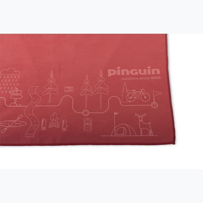 Ręcznik szybkoschnący Pinguin Micro Towel Map XL red 2