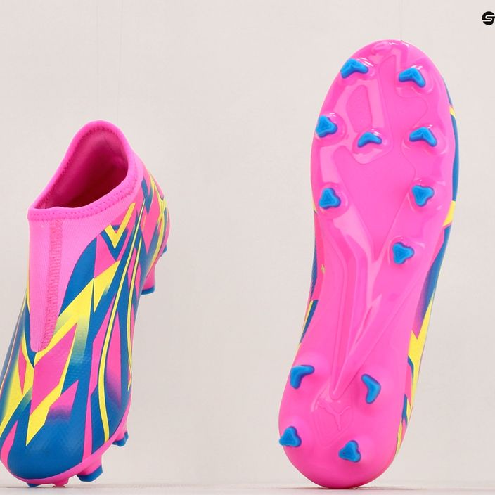Buty piłkarskie dziecięce PUMA Ultra Match LL Energy FG/AG luminous pink/ultra blue/yellow alert 17