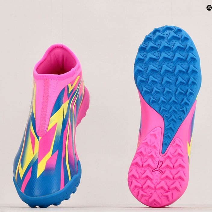 Buty piłkarskie dziecięce PUMA Ultra Match LL Energy TT + Mid luminous pink/ultra blue/yellow alert 12
