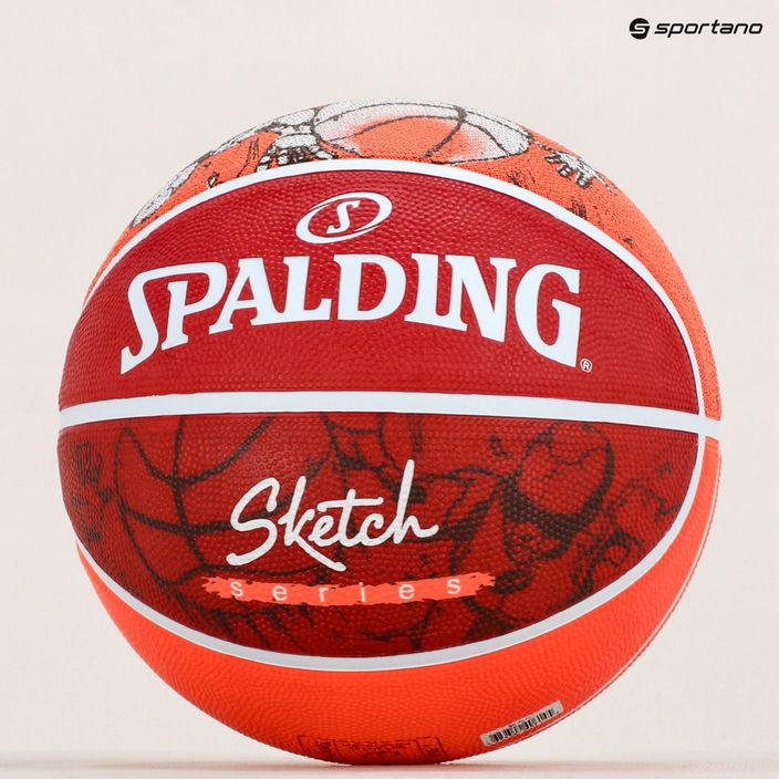 Piłka do koszykówki Spalding Sketch Dribble czerwona/biała rozmiar 7 6