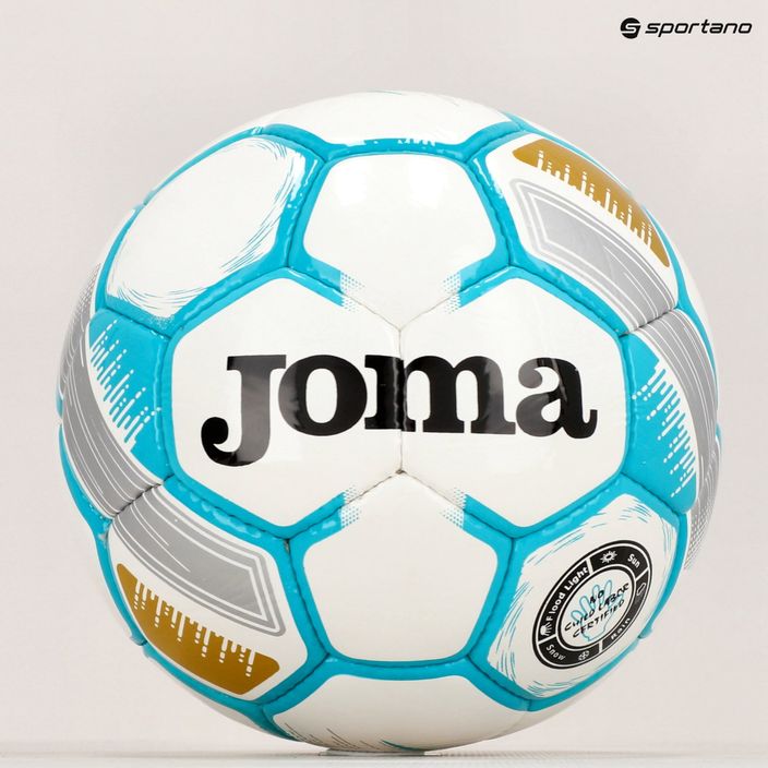 Piłka do piłki nożnej Joma Egeo white/fluor turquoise rozmiar 5 5