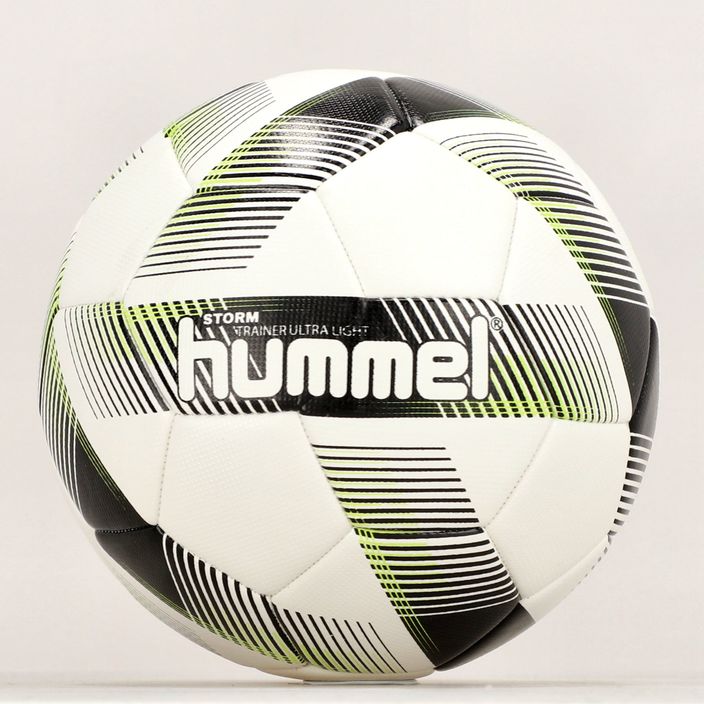 Piłka do piłki nożnej Hummel Storm Trainer Ultra Lights FB white/black/green rozmiar 5 6
