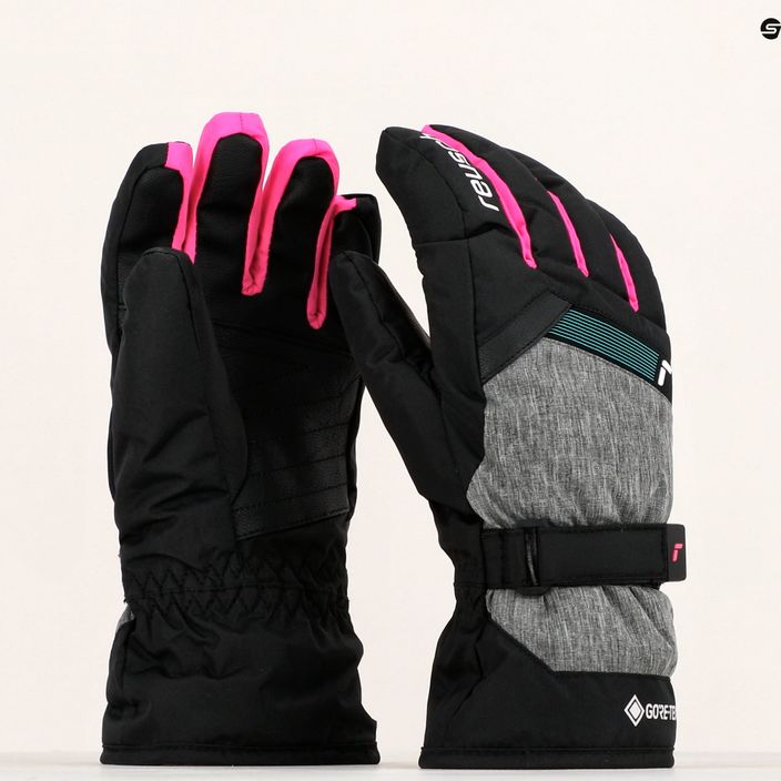 Rękawice narciarskie dziecięce Reusch Flash Gore-Tex black/black melange/pink glo 11