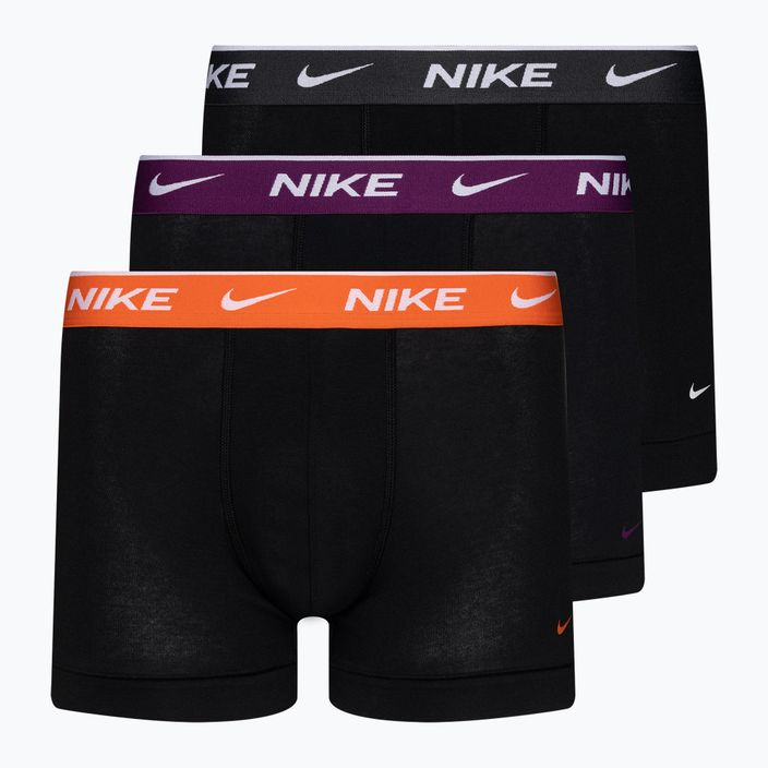 Bokserki męskie Nike Everyday Cotton Stretch Trunk 3 pary black/violet/orange