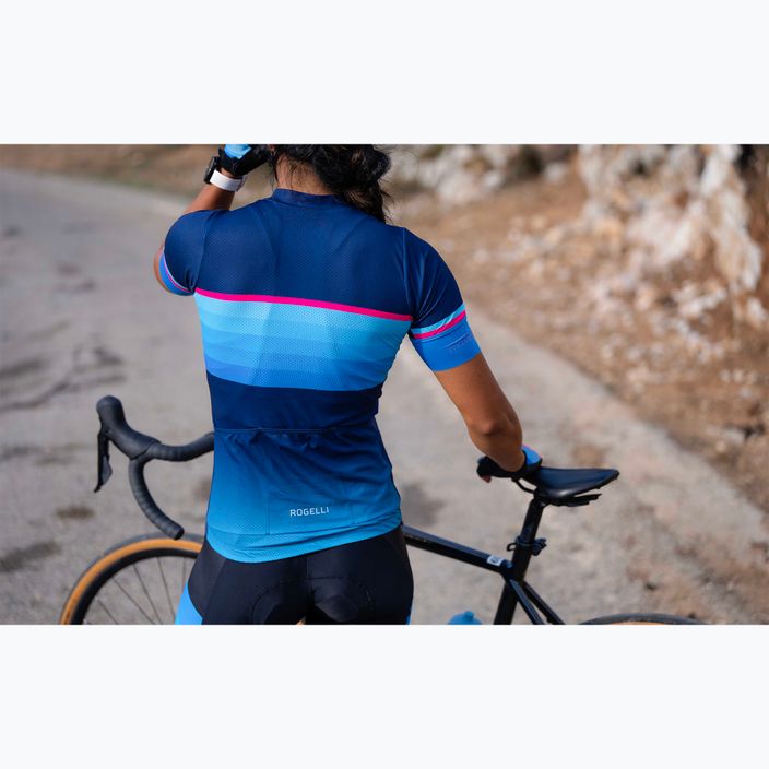 Koszulka rowerowa damska Rogelli Impress II blue/pink/black 9