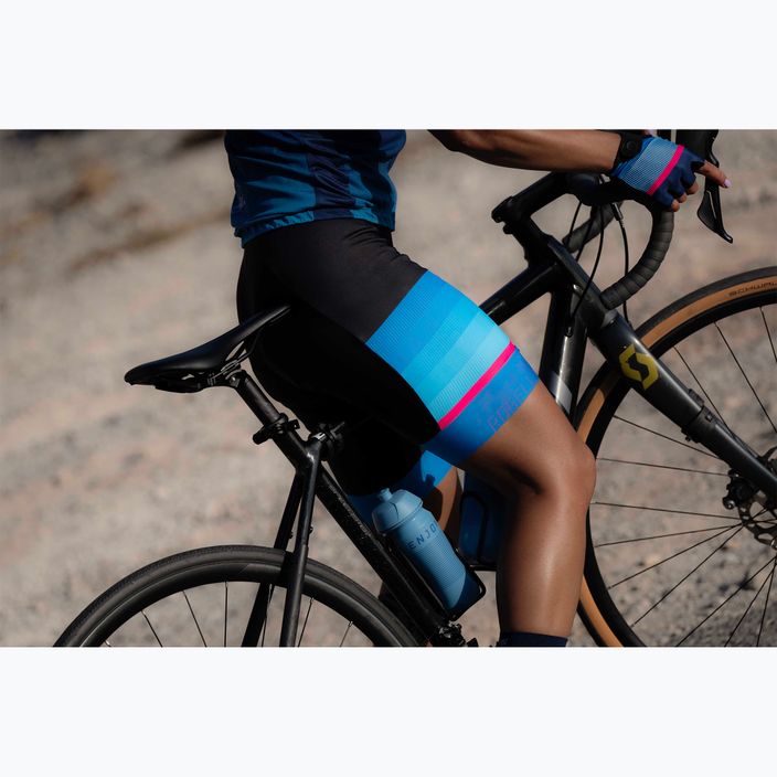 Spodenki rowerowe damskie Rogelli Impress II Bib Short blue/pink/black 5