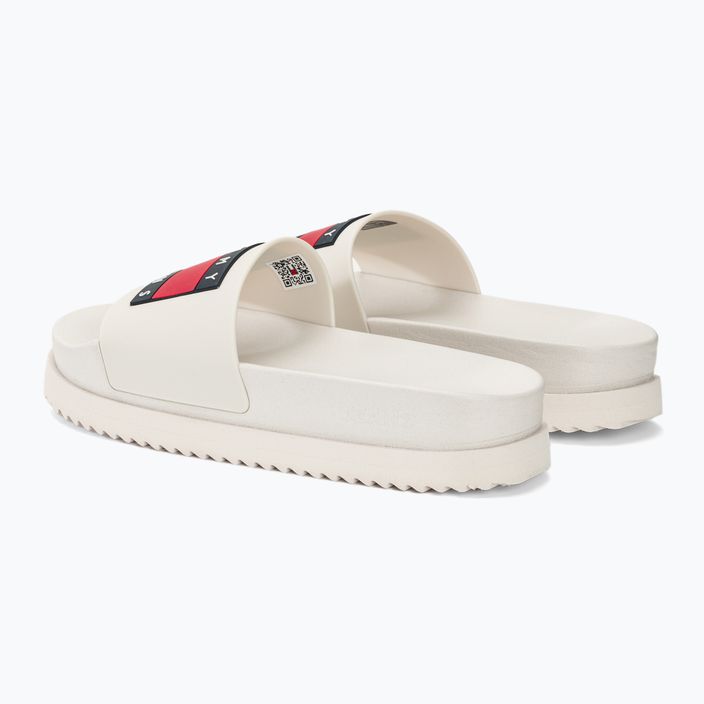 Klapki damskie Tommy Jeans Elevated Flatform Slide ecru 3