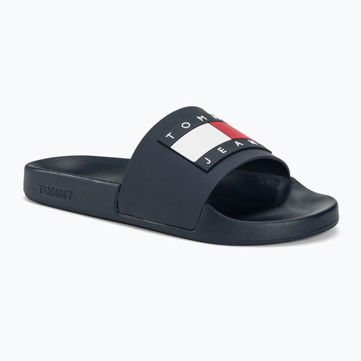 Klapki damskie Tommy Jeans Flag Pool Slide Ess dark night navy