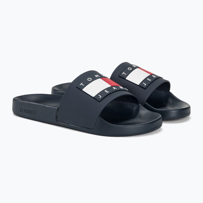 Klapki damskie Tommy Jeans Flag Pool Slide Ess dark night navy 4