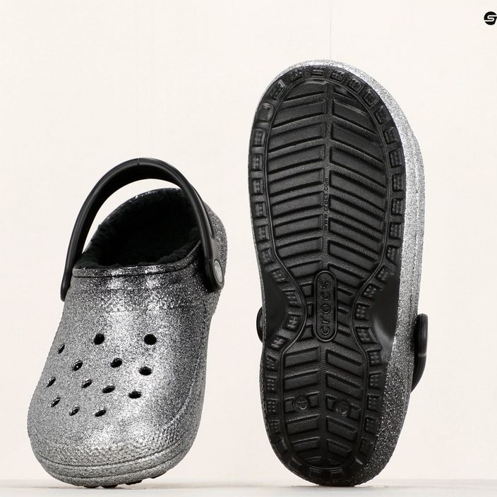 Klapki Crocs Classic Glitter Lined Clog black/silver 9