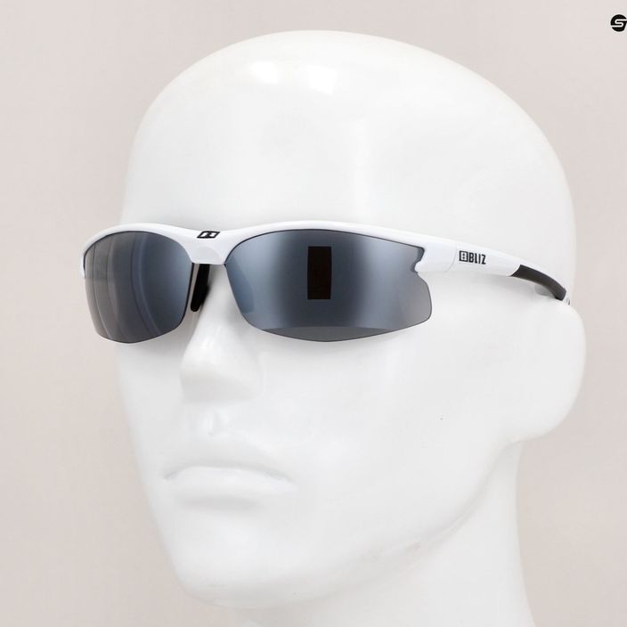 Okulary przeciwsłoneczne Bliz Motion + shiny white/smoke silver mirror 10