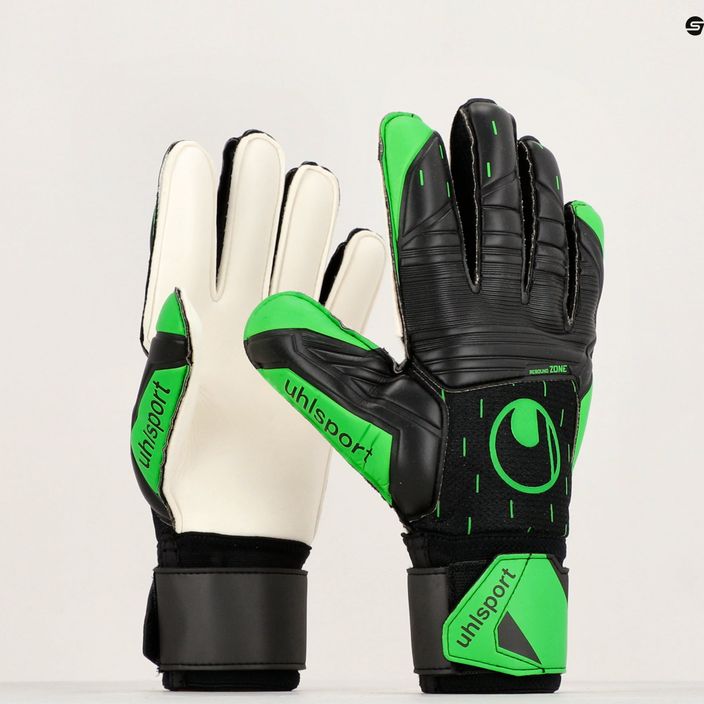 Rękawice bramkarskie uhlsport Classic Soft Advanced czarne/neonowe zielone/białe 8