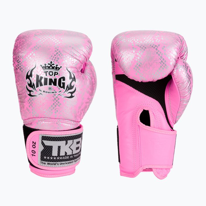 Rękawice bokserskie Top King Muay Thai Super Star Air pink/silver 3