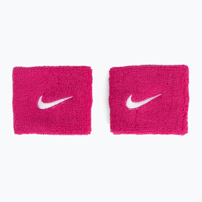 Frotki na nadgarstek Nike Swoosh Wristbands 2 szt. vivid pink/white 2