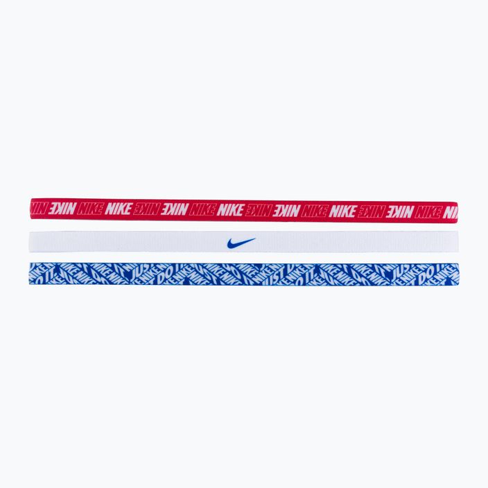 Opaski na głowę Nike Printed Headbands 3 szt. game royal/white/university red 2