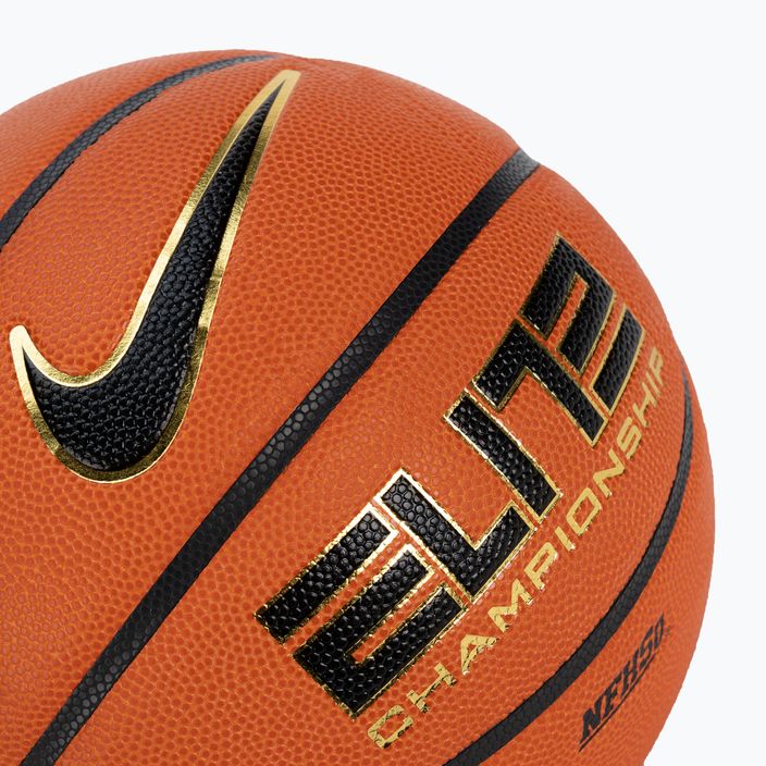 Piłka do koszykówki Nike Elite Championship 8P 2.0 Deflated amber/black/metallic gold rozmiar 6 3