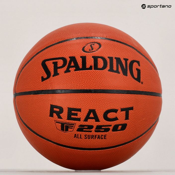 Piłka do koszykówki Spalding TF-250 React pomarańczowa 6