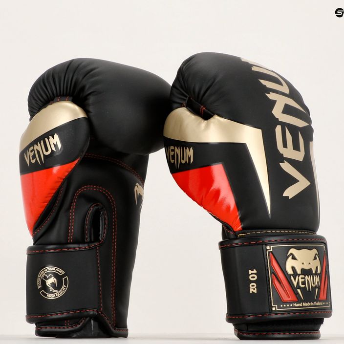 Rękawice bokserskie Venum Elite black/gold/red 11