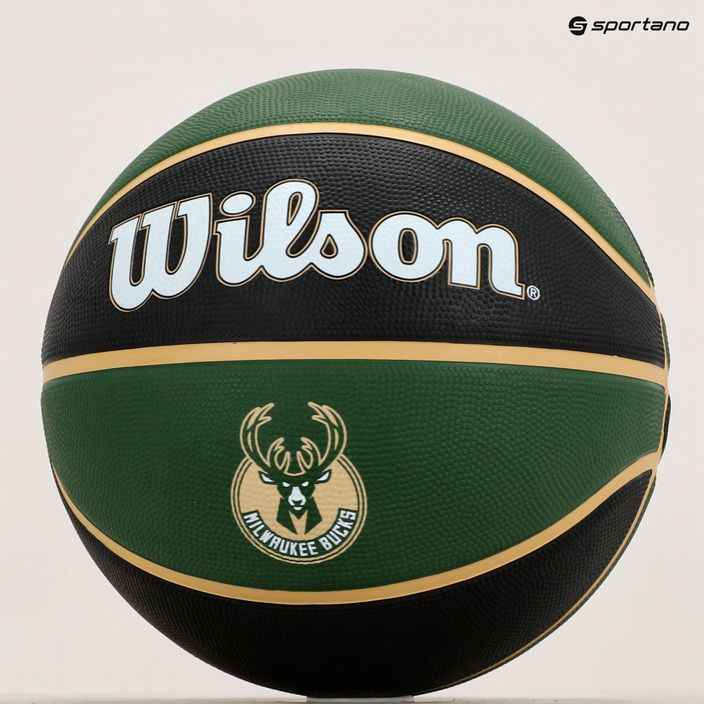 Piłka do koszykówki Wilson NBA Team Tribute Milwaukee Bucks green rozmiar 7 7