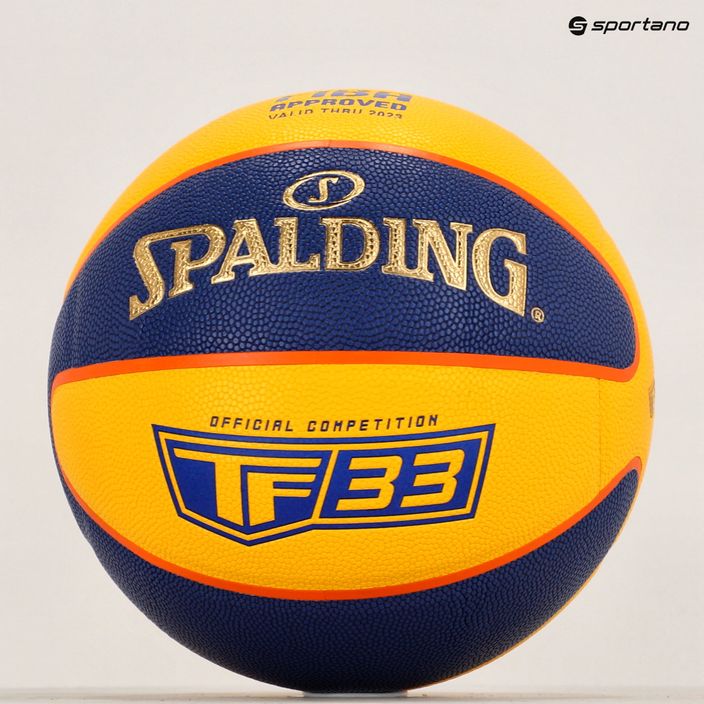 Piłka do koszykówki Spalding TF-33 Gold żółta/niebieska rozmiar 6 5