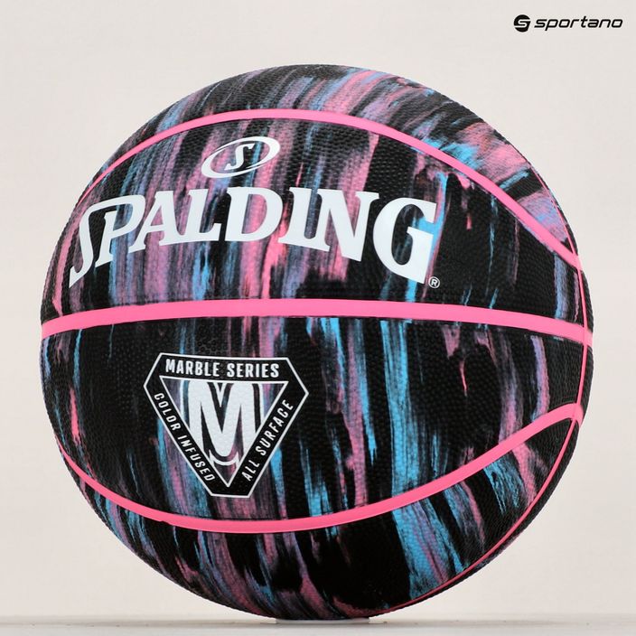 Piłka do koszykówki Spalding Marble czarna/różowa/niebieska rozmiar 7 6