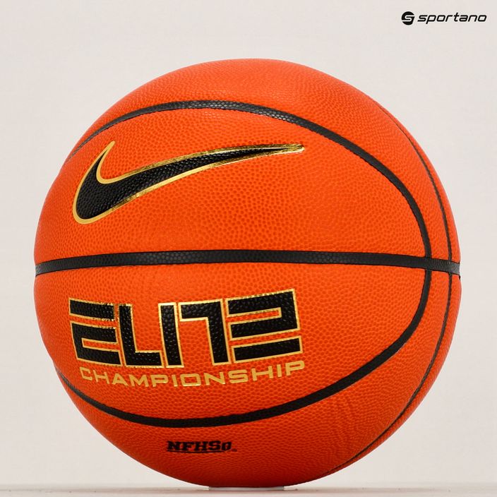Piłka do koszykówki Nike Elite Championship 8P 2.0 Deflated amber/black/metallic gold rozmiar 6 5
