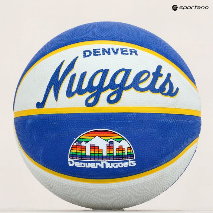 Piłka do koszykówki dziecięca Wilson NBA Team Retro Mini Denver Nuggets blue rozmiar 3 5