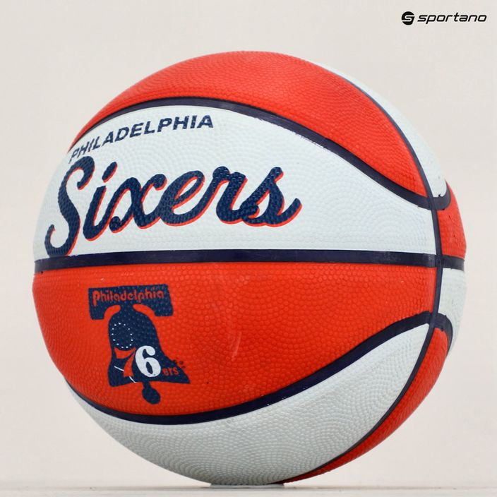 Piłka do koszykówki dziecięca Wilson NBA Team Retro Mini Philadelphia 76ers red rozmiar 3 5