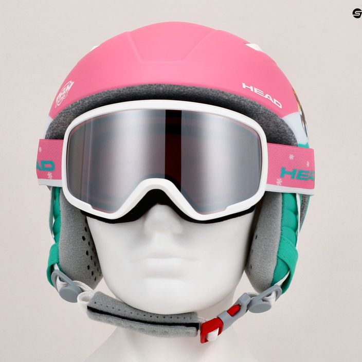 Kask narciarski dziecięcy HEAD Maja Set Paw + Gogle pink 9