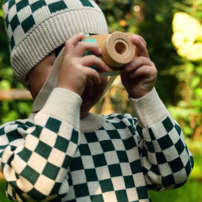 Spodnie dziecięce KID STORY Merino green chessboard 7
