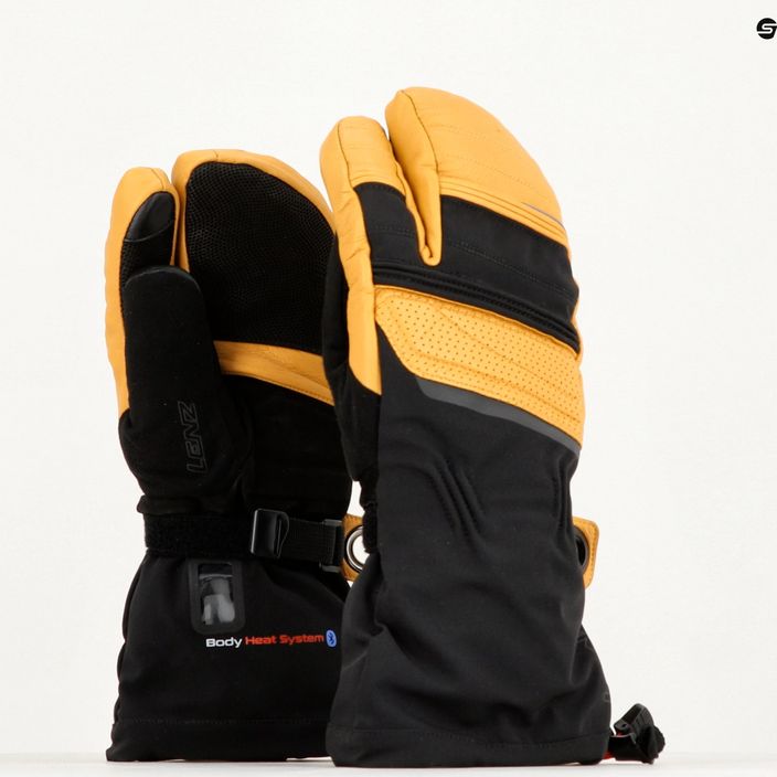Rękawice narciarskie podgrzewane Lenz Heat Glove 8.0 Finger Cap Lobster black/yellow 12