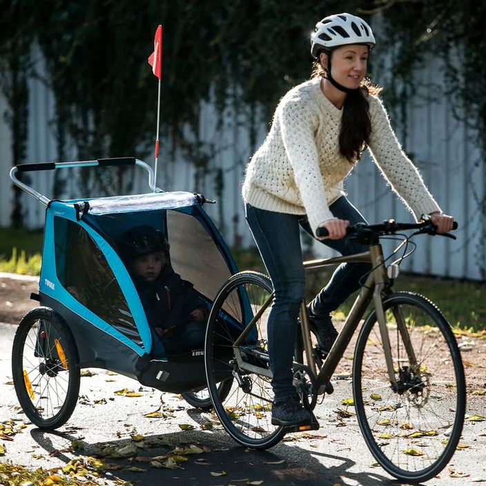 Przyczepka rowerowa dwuosobowa Thule Coaster XT Bike Trailer+Stroll zielona 10101820 7