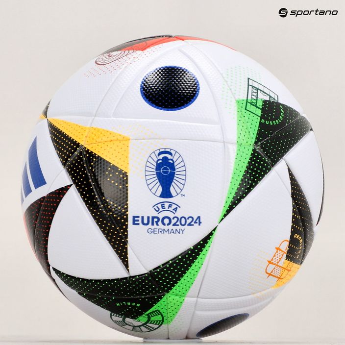 Piłka do piłki nożnej adidas Fussballliebe League Box EURO 2024 white/black/glow blue rozmiar 4 4
