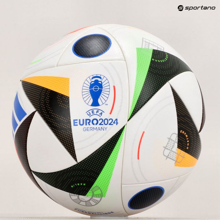 Piłka do piłki nożnej adidas Fussballliebe Competition EURO 2024 white/black/glow blue rozmiar 4 5