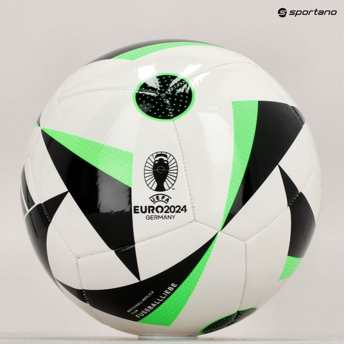 Piłka do piłki nożnej adidas Fussballiebe Club EURO 2024 white/black/solar green rozmiar 4 6