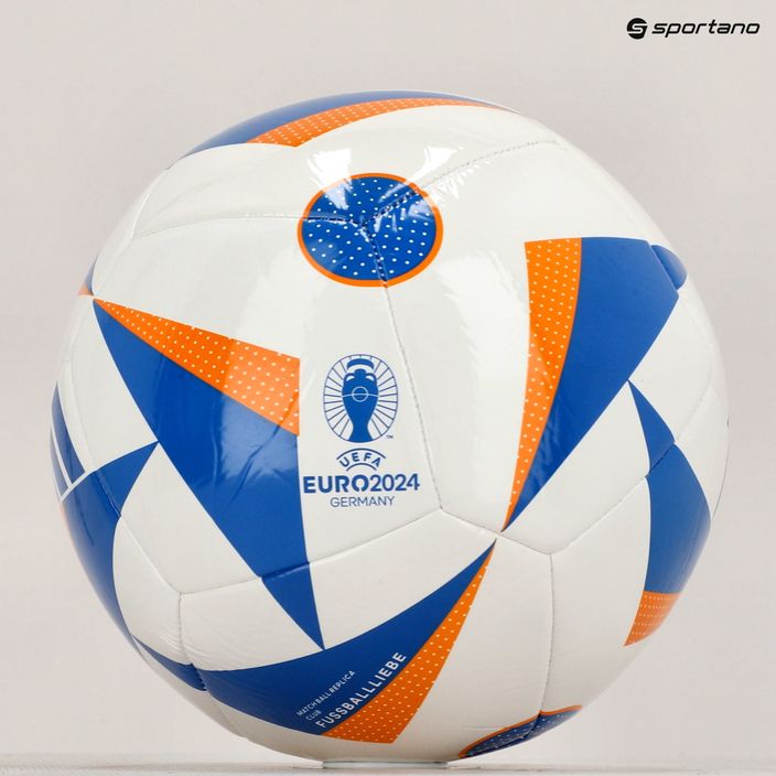 Piłka do piłki nożnej adidas Fussballiebe Club EURO 2024 white/glow blue/lucky orange rozmiar 5 5