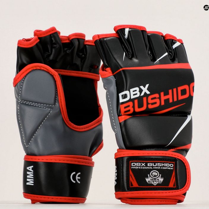 Rękawice treningowe do MMA i treningu na worku DBX BUSHIDO czarno-czerwone E1V6-M 16