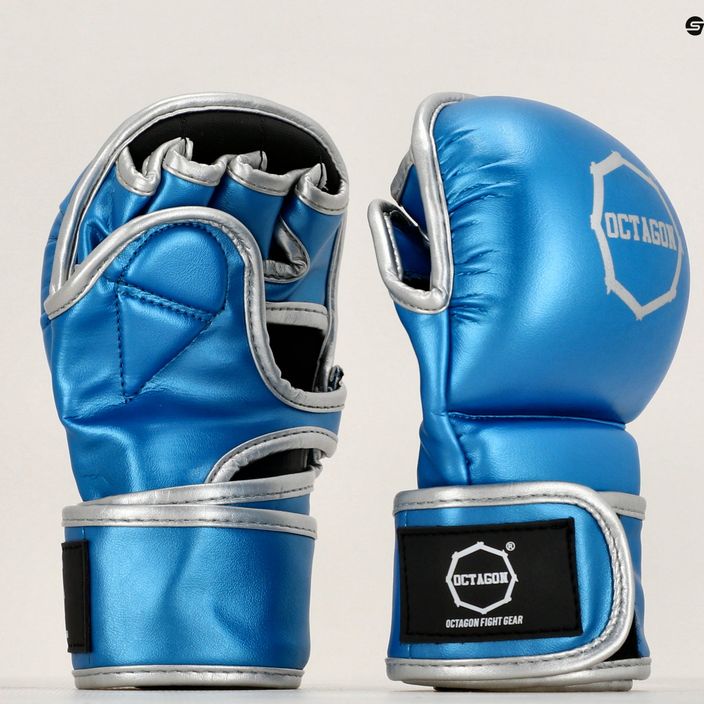 Rękawice sparingowe Octagon Mettalic MMA blue 7