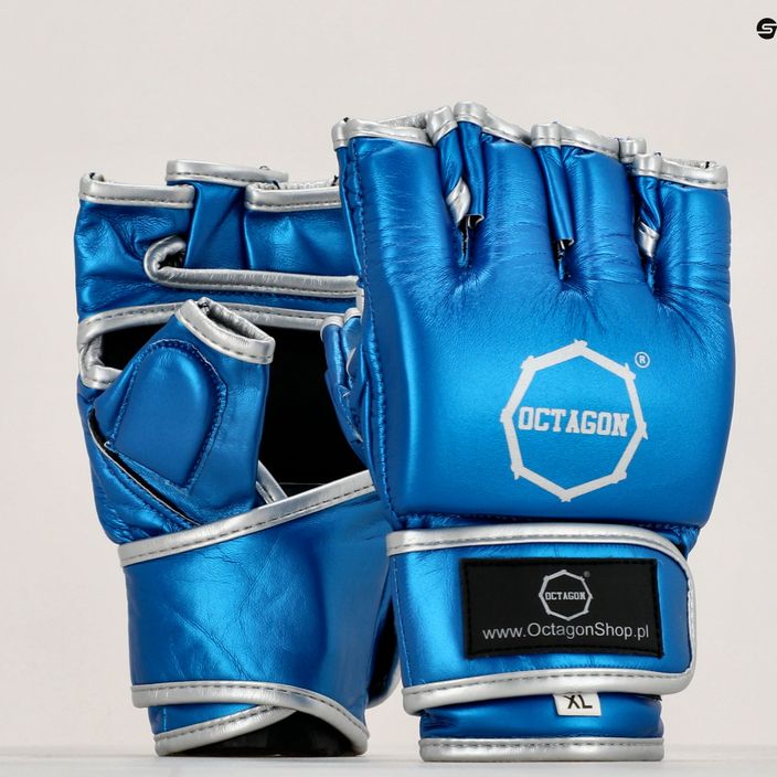 Rękawice grapplingowe Octagon MMA metallic blue 7