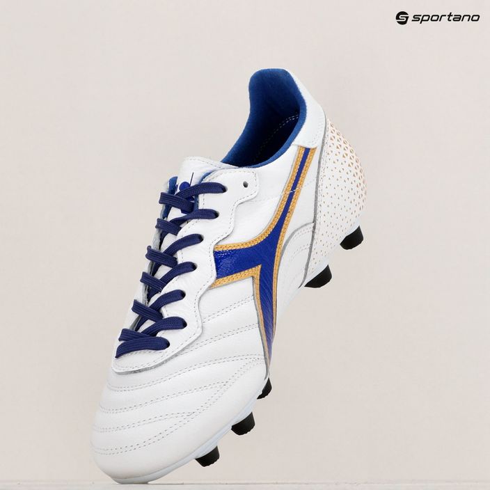 Buty piłkarskie męskie Diadora Brasil Italy OG GR LT+ MDPU white/blue/gold 16
