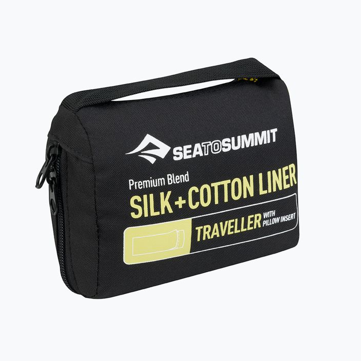 Wkład do śpiwora Sea to Summit Silk/Cotton Traveller with Pillow Slip green 2