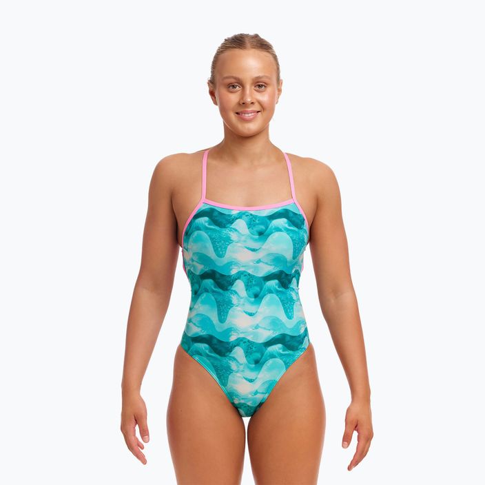 Strój pływacki jednoczęściowy damski Funkita Strapped In One Piece teal wave 2