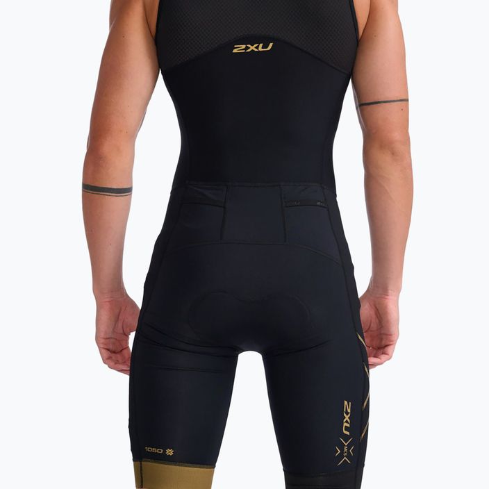 Kombinezon triathlonowy męski 2XU Light Speed Front Zip black/gold 2