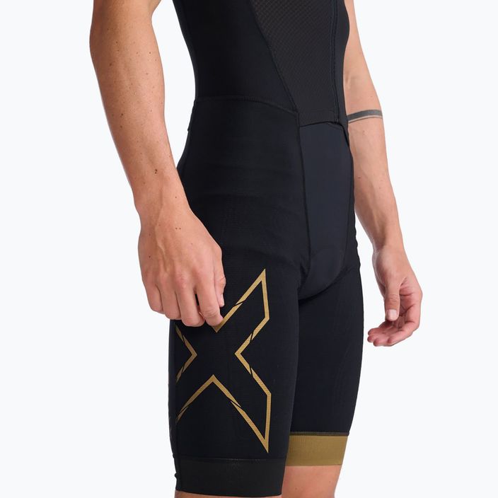 Kombinezon triathlonowy męski 2XU Light Speed Front Zip black/gold 3