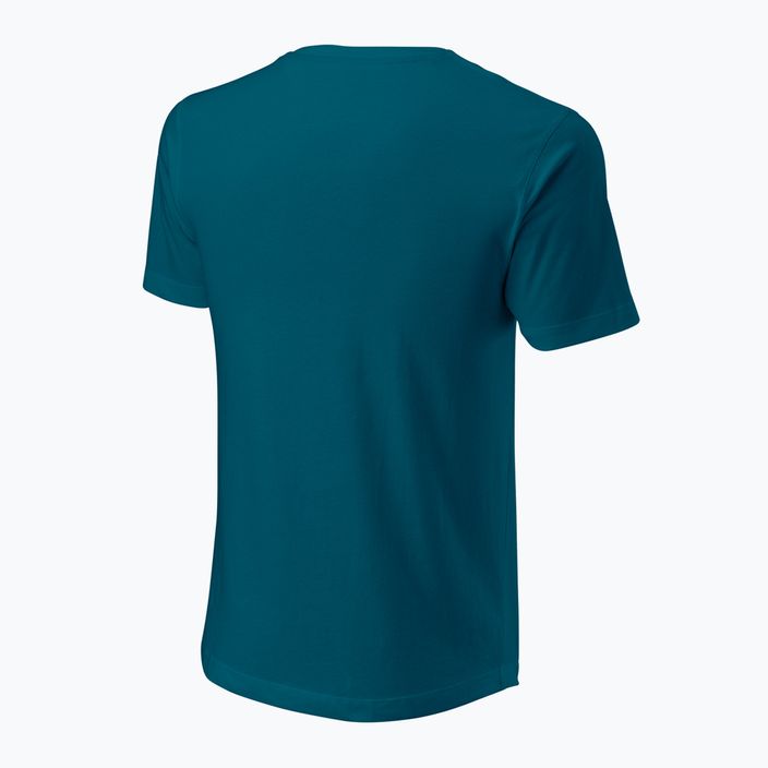 Koszulka tenisowa męska Wilson Script Eco Cotton Tee blue/coral 2